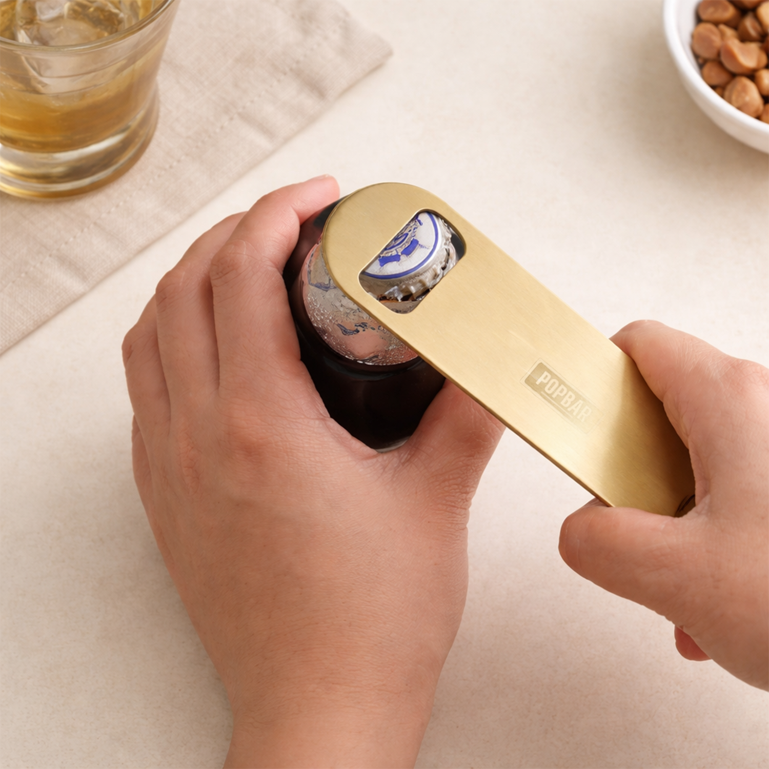 POPBAR Gold Bottle Opener | Slim 18cm Professional Speed Opener 2