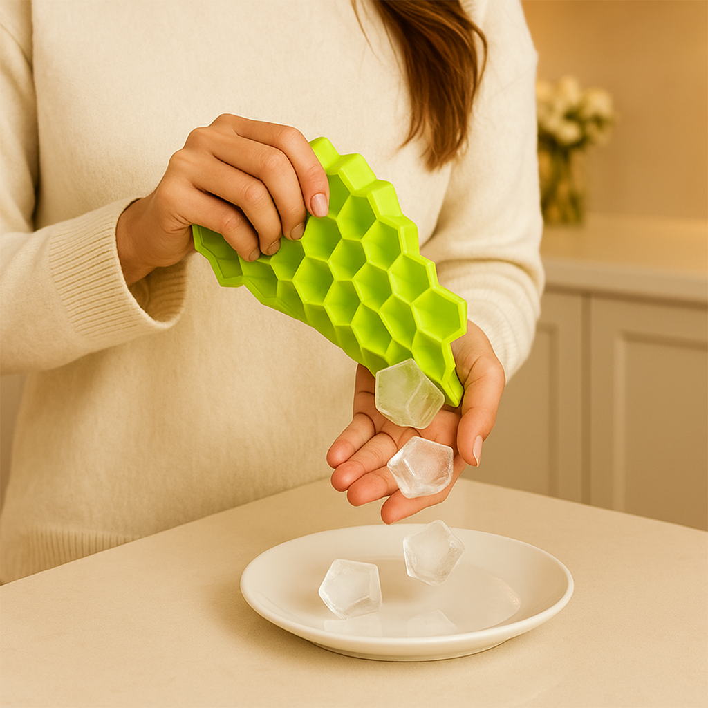 Easy-Release Hexagon Silicone Ice Tray – Mini Cube Mold