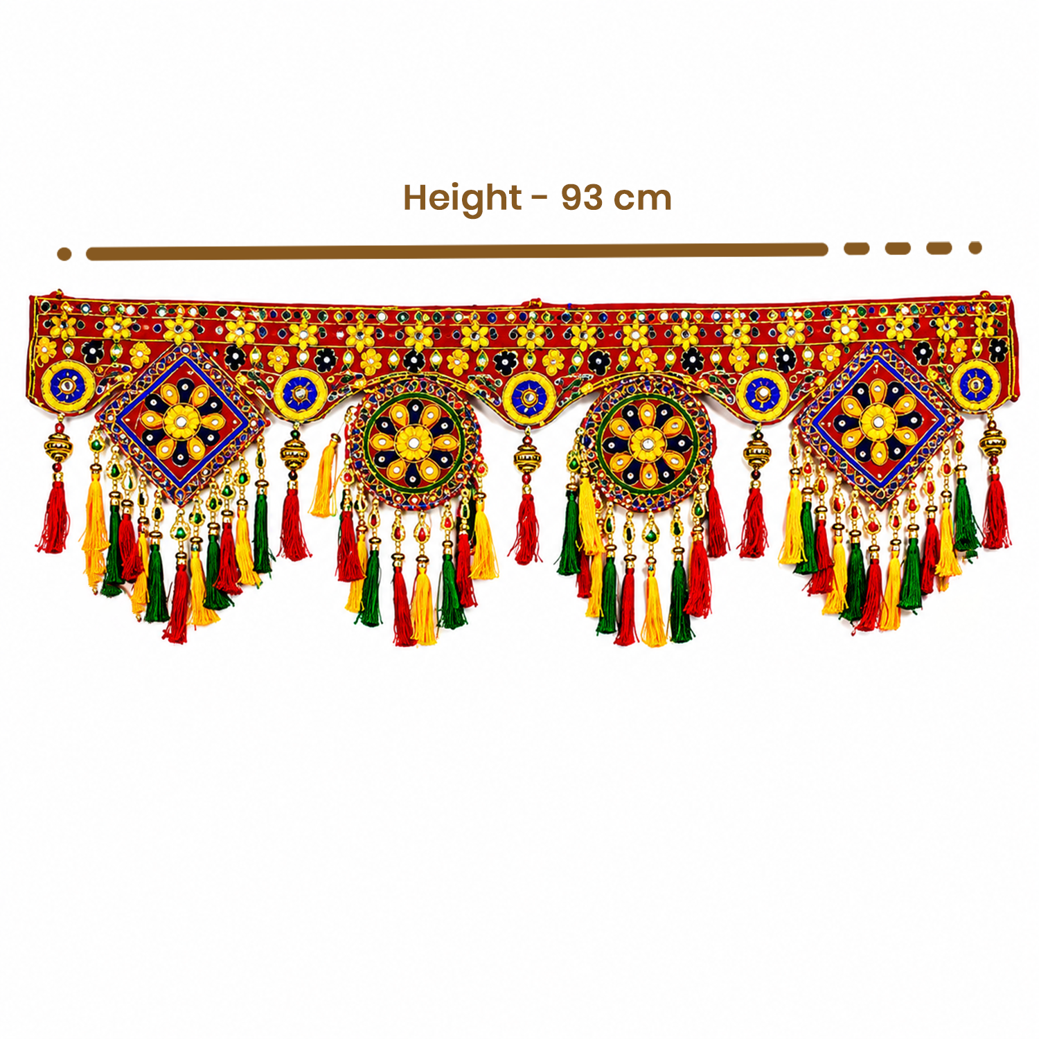 Traditional Handmade Toran for Door Hanging – Ethnic Indian Wall Decor for Festivals, Mandir, and Home Entrance, 93 cm