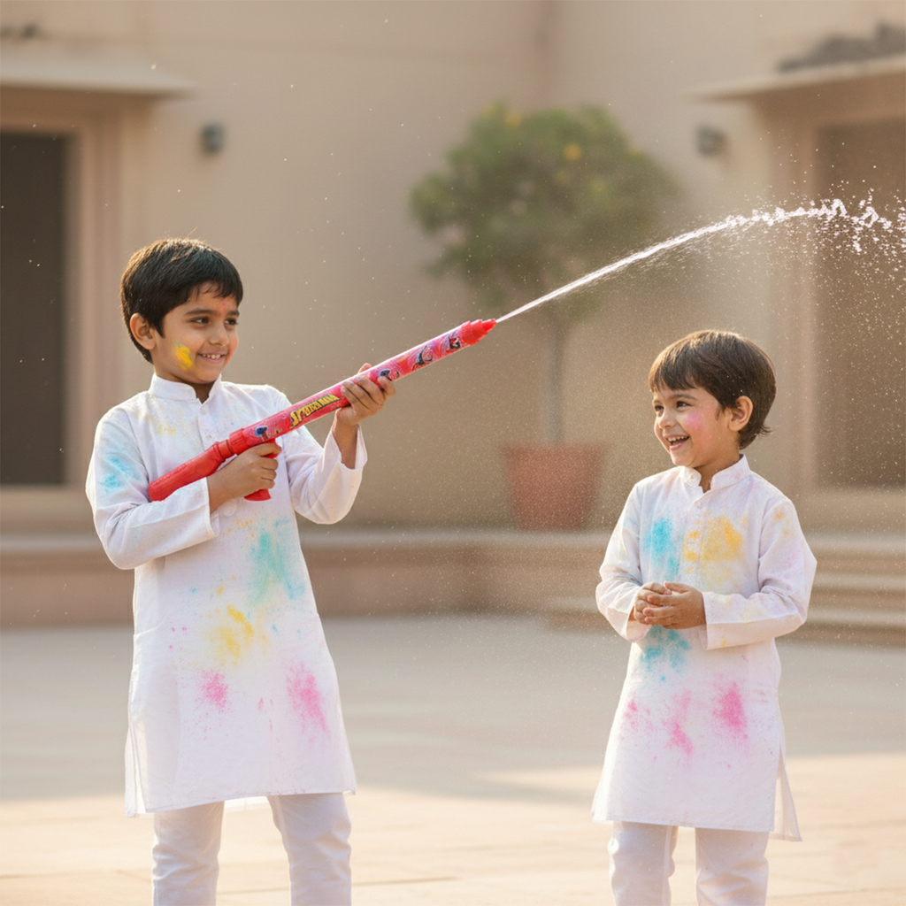 Holi Spiderman Water Gun Pichkari for Kids – 62 cm Long Range, Lightweight & Easy Refill Water Toy