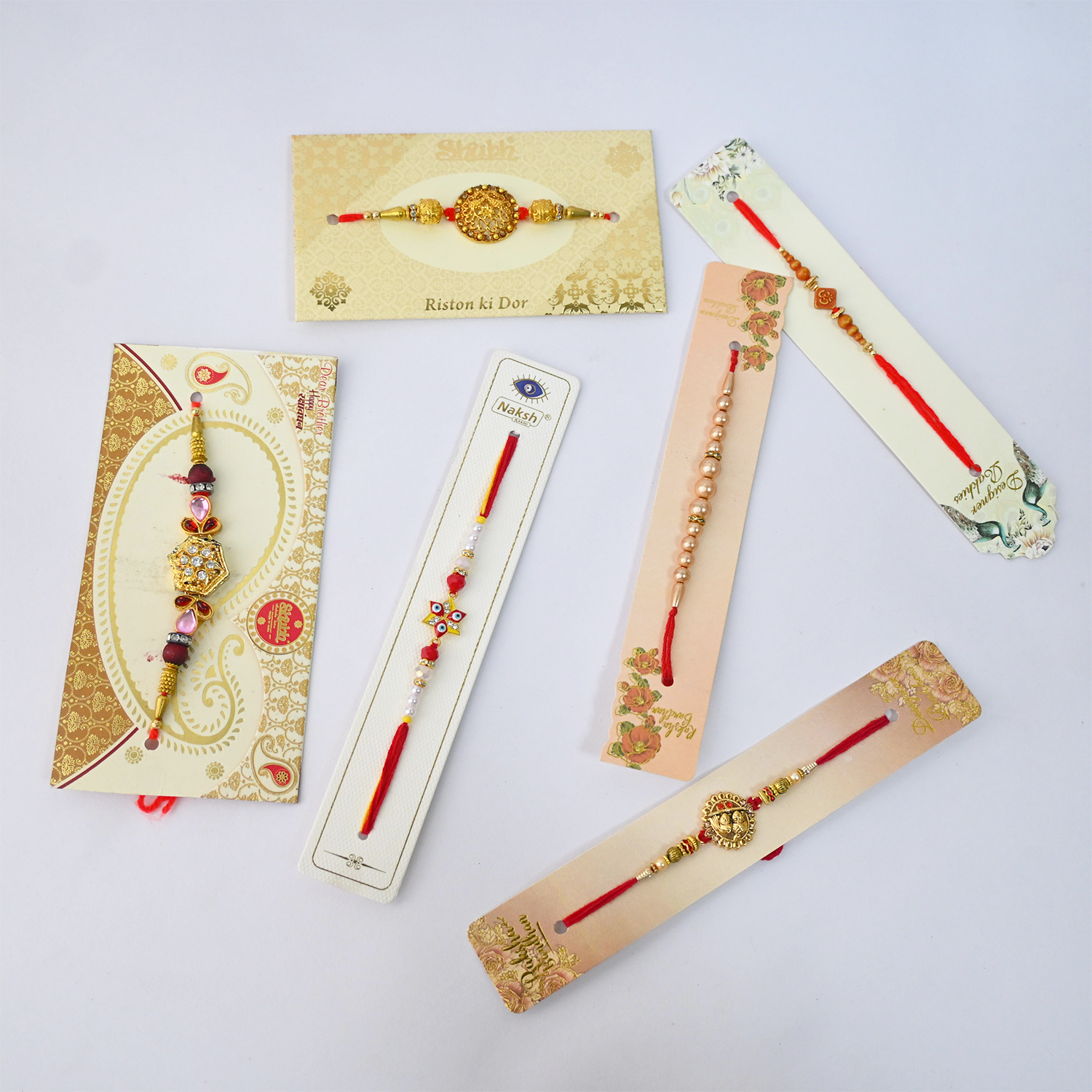 Premium Designer Rakhi Set for Brother - Traditional Ethnic Raksha Bandhan Bracelet Gift Combo with Beads and Stone Work - Handcrafted Indian Festive Wrist Band