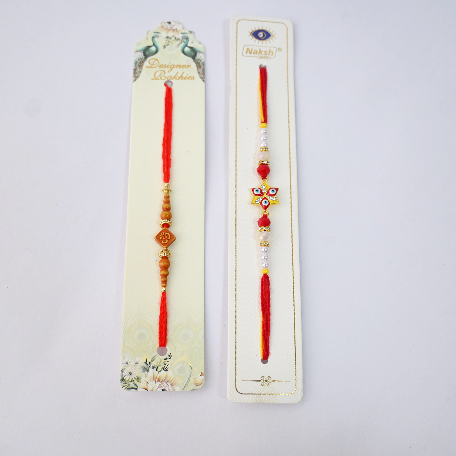 Premium Designer Rakhi Set for Brother - Traditional Ethnic Raksha Bandhan Bracelet Gift Combo with Beads and Stone Work - Handcrafted Indian Festive Wrist Band