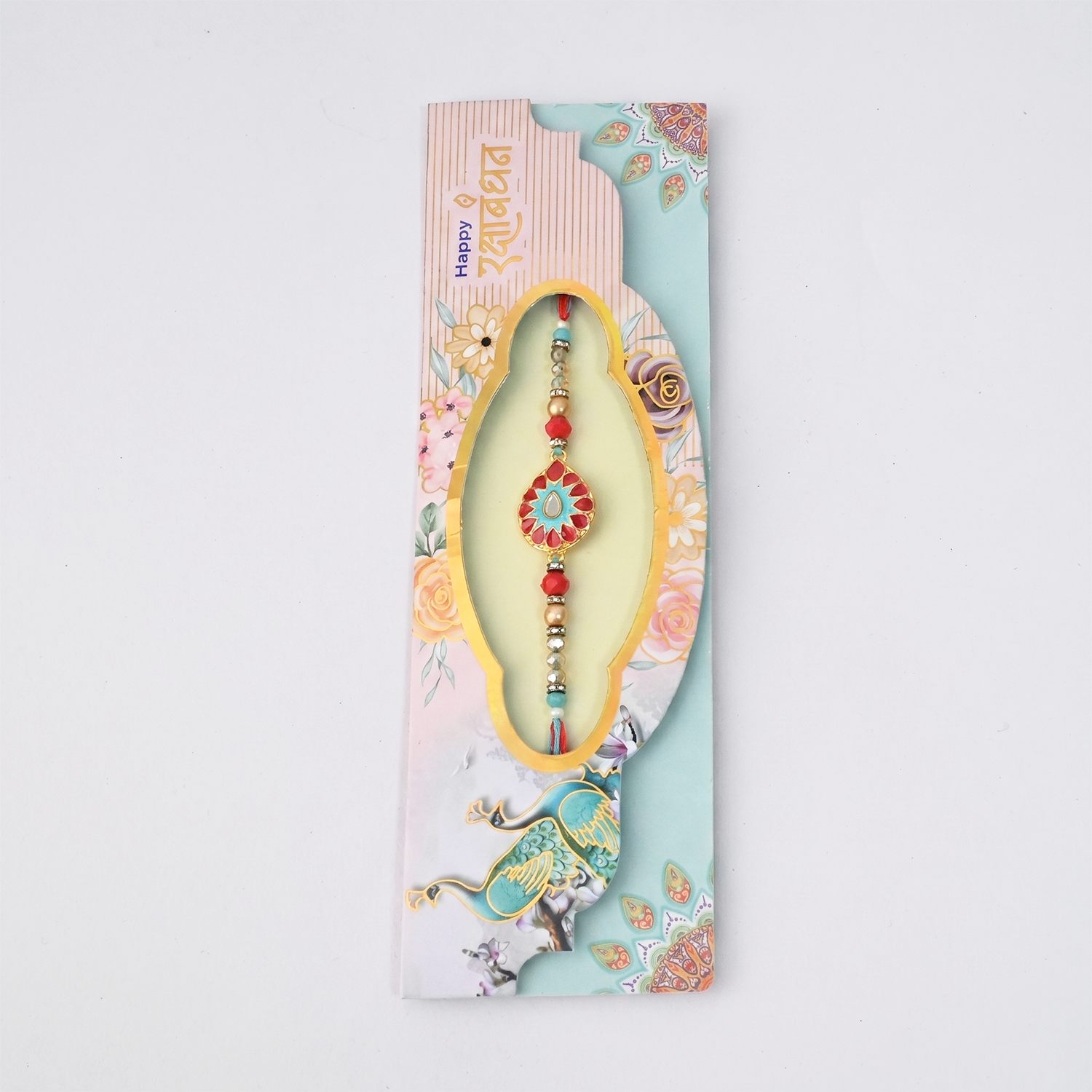Premium Little Krishna Rakhi (Pack of 6) - Auspicious Peacock Feather Design Rakhi Set for Brothers