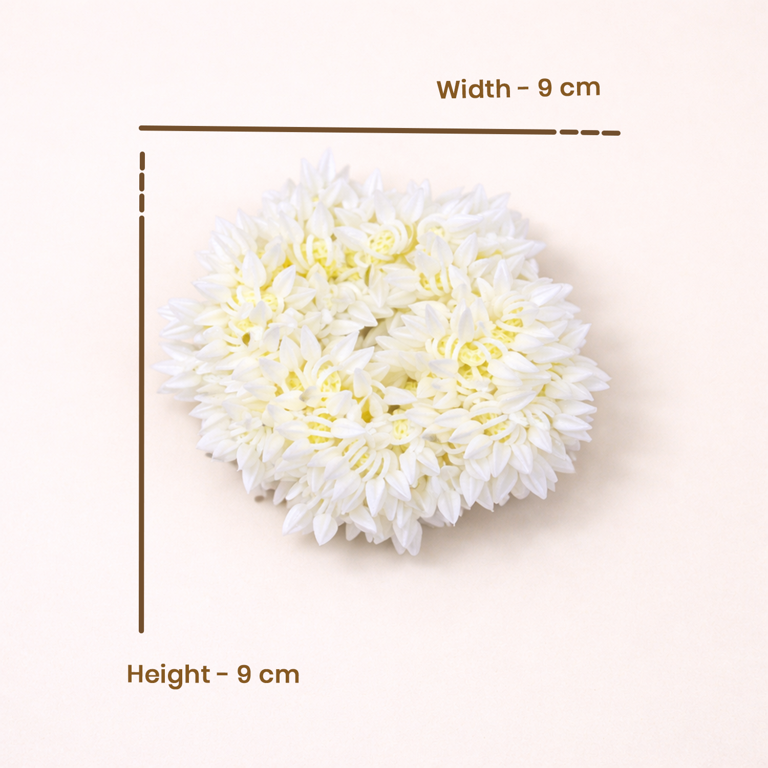 Artificial Mogra Gajra Hair Accessory for Bridal Bun, Wedding Flower Juda, Floral Hair Bun Decoration for Women, 9 cm Diameter, Jasmine Flower