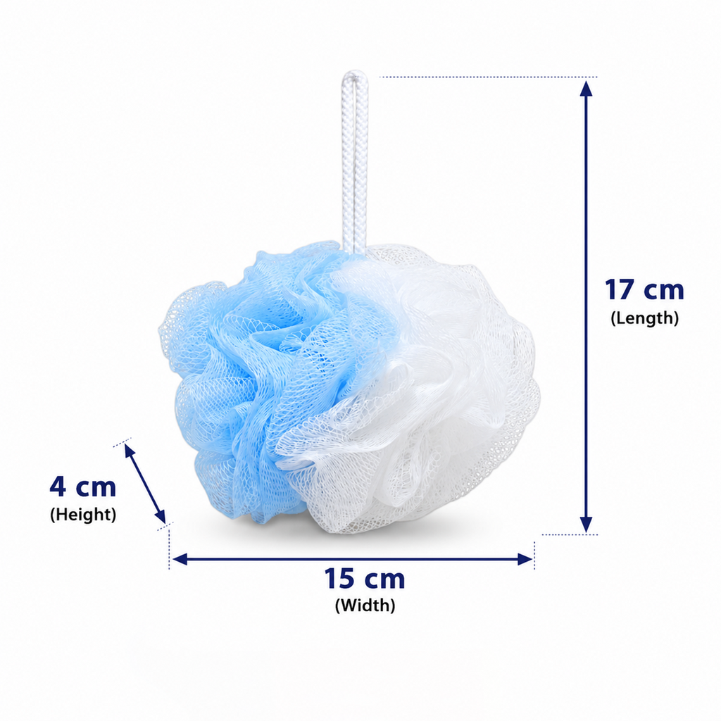 Bath Sponge Loofah - Soft Mesh Shower Pouf for Gentle Exfoliation, Body Scrubbing, and Deep Cleaning - Durable Hanging Design for Bathroom Essentials