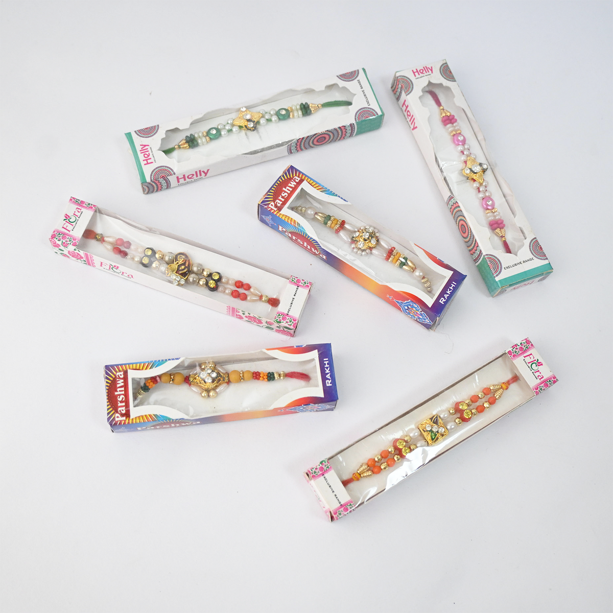 6 Pcs Assorted Designer Brother Rakhi Gift Set with Individual Box Packaging | Rakshabandhan Special