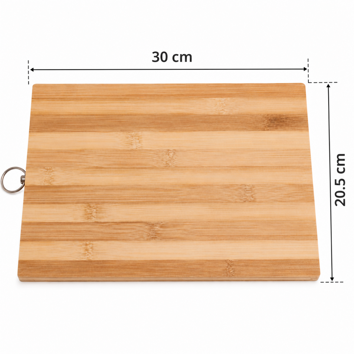 Bamboo Cutting Board for Kitchen – 30 x 20.5 cm Wooden Chopping Board with Hanging Ring for Vegetables, Meat, and Fruits – Durable & Eco-Friendly Kitchen Prep Station