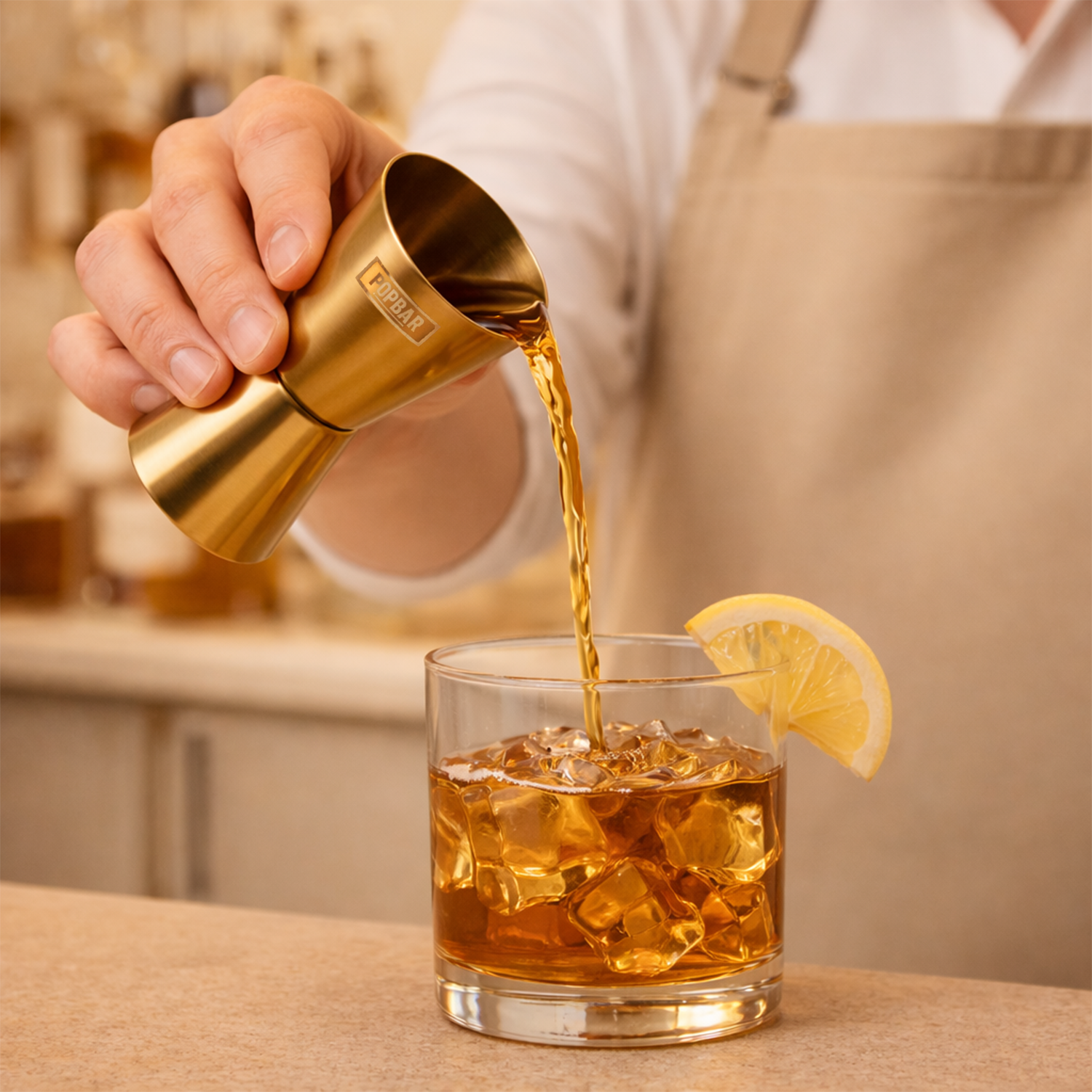 Gold Finish Peg Maker | Accurate Double-Sided Drink Measure 3