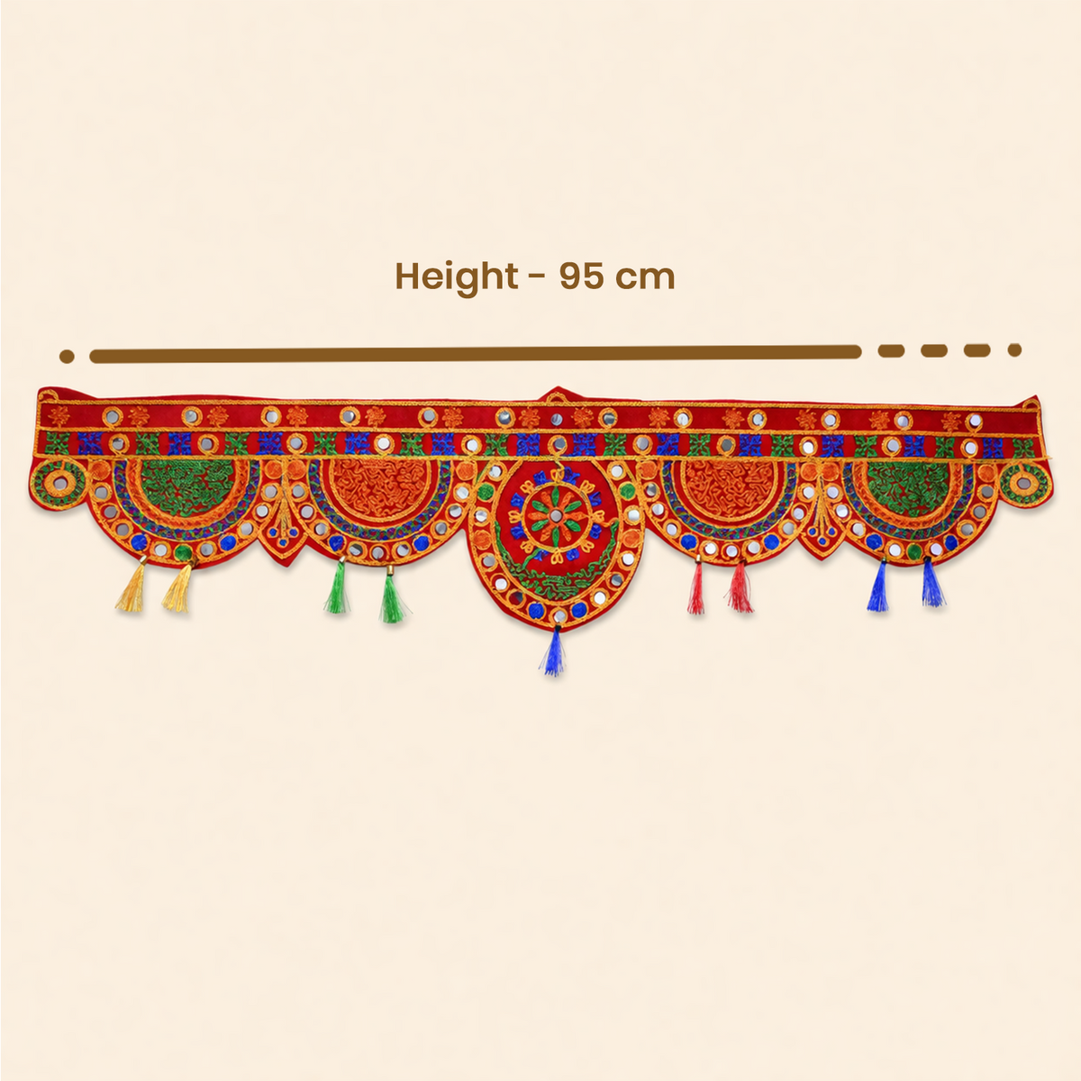 Traditional Decorative Door Toran for Main Entrance - 95 cm Festive Hanging for Home Decor, Diwali, Wedding, Housewarming, and Office Decoration (Multi-Color)
