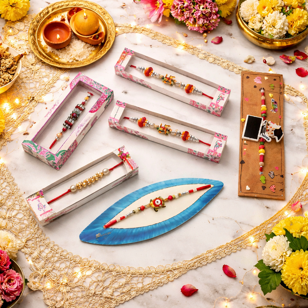 Designer Rakhi Combo Set for Brother - Traditional & Modern Raksha Bandhan Gift Pack
