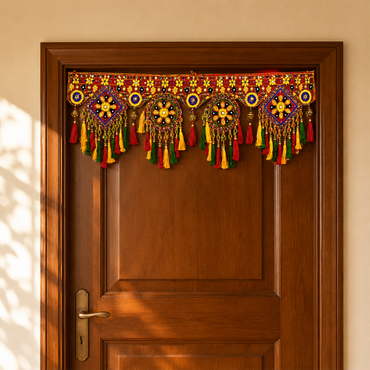 Traditional Handmade Toran for Door Hanging – Ethnic Indian Wall Decor for Festivals, Mandir, and Home Entrance, 93 cm