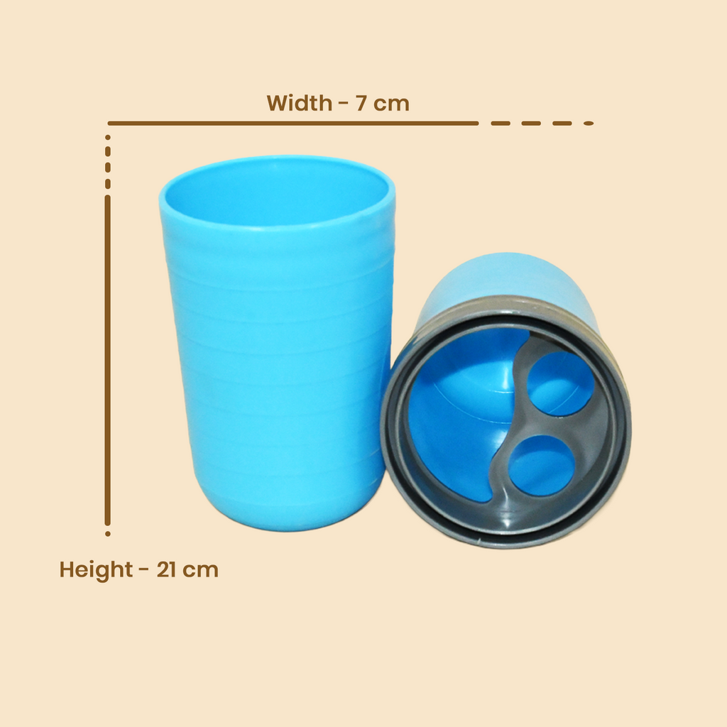 Portable Travel Toothbrush Case & Toothpaste Holder – Multi-Purpose Bathroom Storage Cup with Partition – Lightweight Waterproof Oral Care Organizer for Business Trips, Camping, and Home (Blue) 5