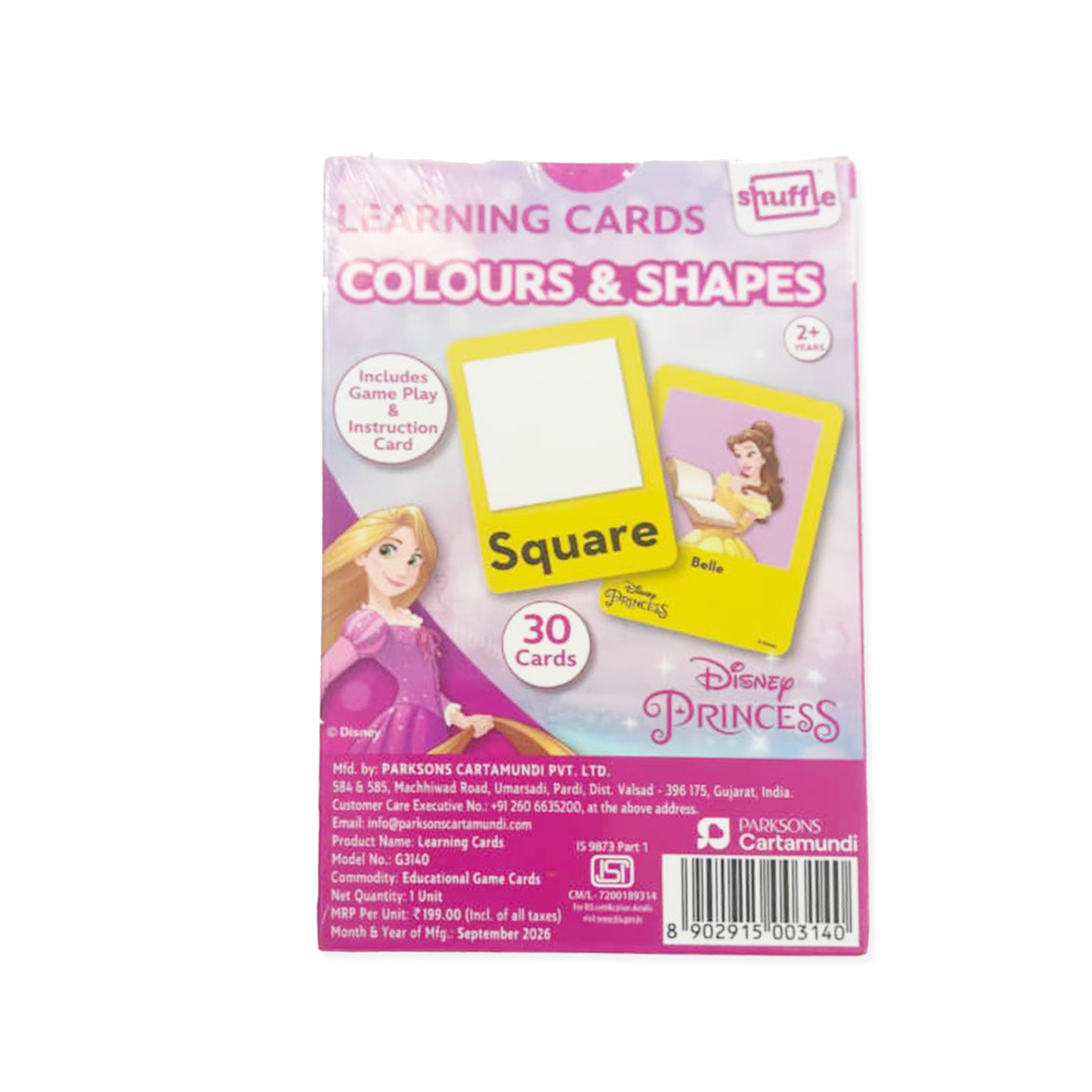 Disney Princess Colours & Shapes Educational Flash Cards for Kids (Age 2+) – 30 Learning Cards Deck