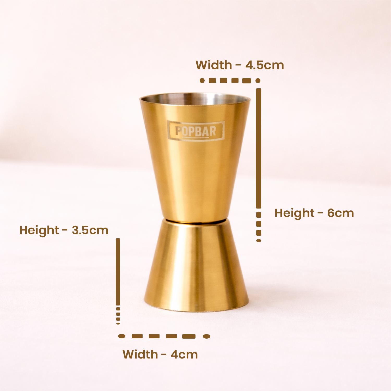 Gold Finish Peg Maker | Accurate Double-Sided Drink Measure 4