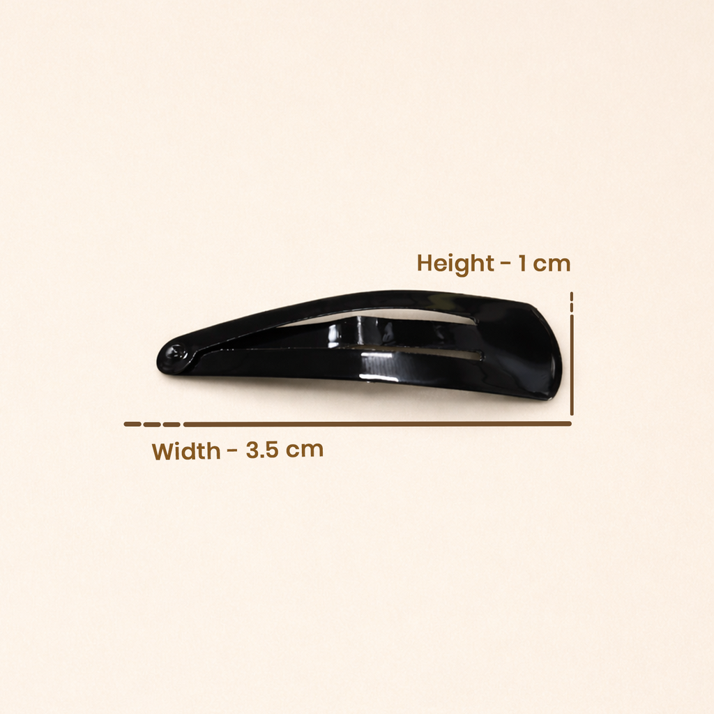 Premium Black Metal Tic Tac Hair Clips – 5 cm Snap Barrettes for Women and Girls, Set for Daily Hairstyling, School, College, and Travel, Pack of 10 Cards