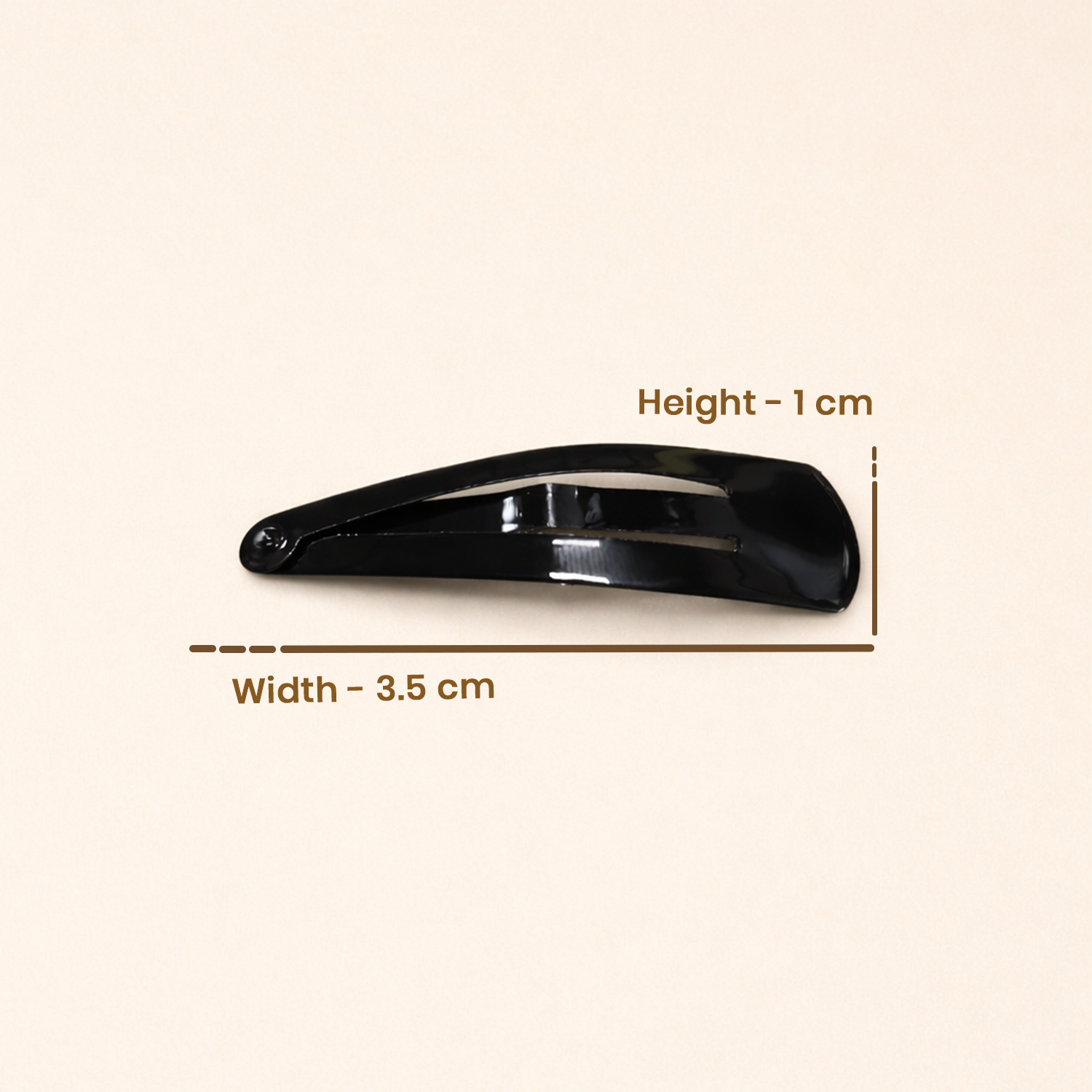 Premium Black Metal Tic Tac Hair Clips – 5 cm Snap Barrettes for Women and Girls, Set for Daily Hairstyling, School, College, and Travel, Pack of 10 Cards