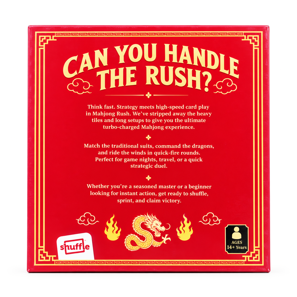 Shuffle Mahjong Rush Card Game – Fast-Paced Travel Friendly Strategy Board Game for 4 Players