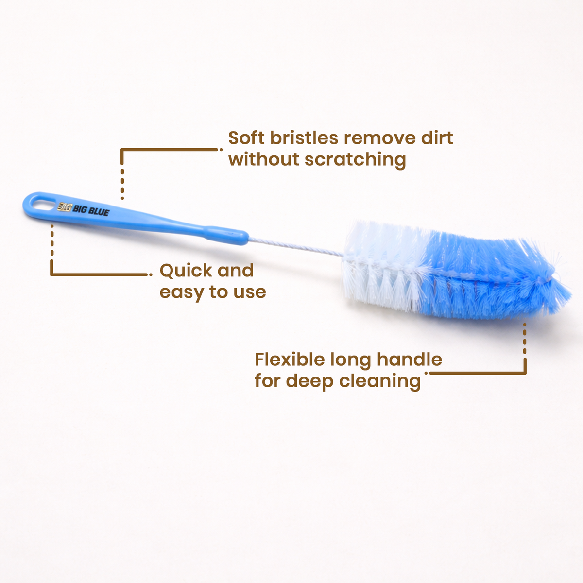 Long Handle Bottle Cleaning Brush – Durable Scrubbing Tool for Water Bottles, Glasses, Decanters, and Narrow Neck Containers