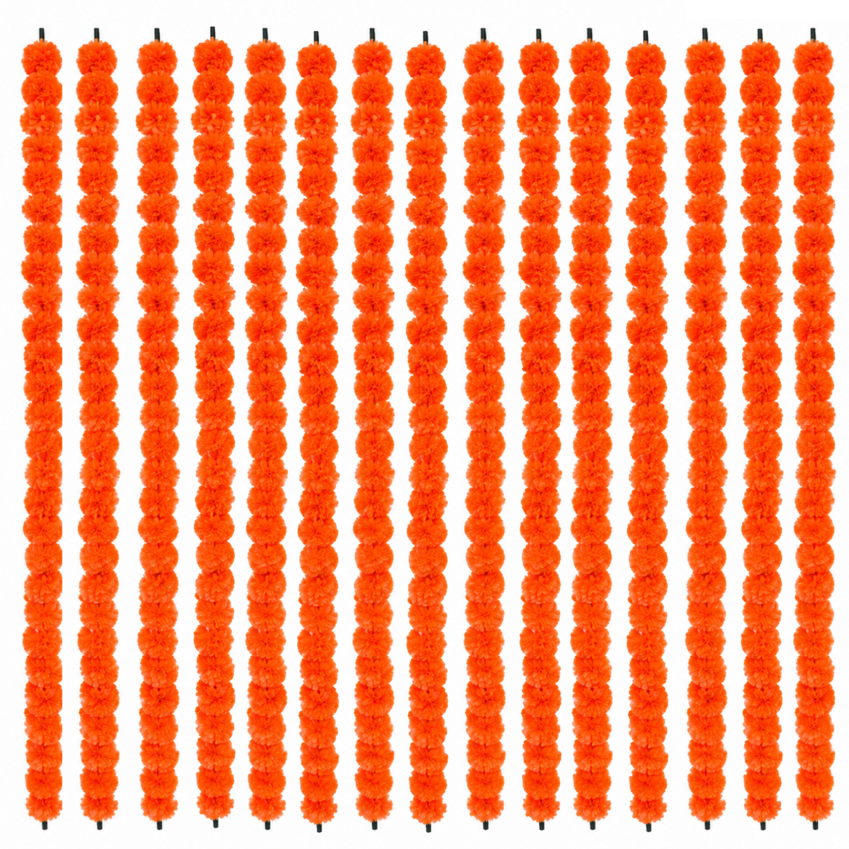 Artificial Marigold Flower Garlands for Decoration - 140cm Pack of 5, Decorative Floral Strings for Diwali, Wedding, Festival, and Home Door Hanging Decor (Orange)
