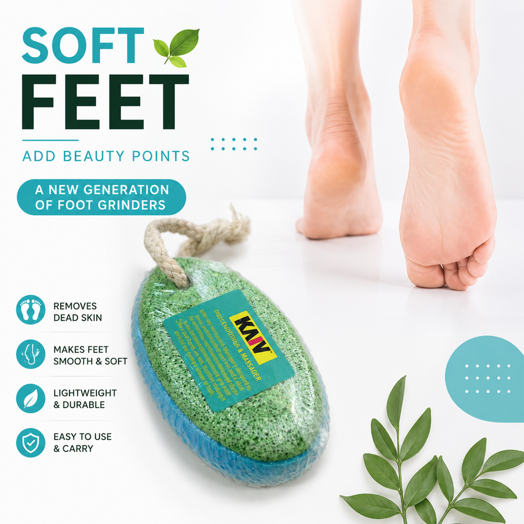 Foot Pumice Stone for Dead Skin Removal - 3.54 Inch Oval Foot Scrubber and Massager, Lightweight Exfoliating Tool for Smooth, Soft Feet, Pedicure Care for Heels and Calluses (Pack of 2)