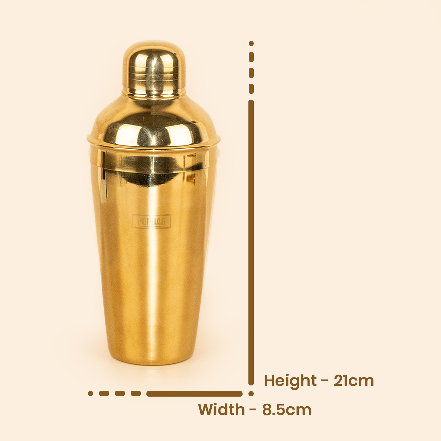 POPBAR Premium Gold Cocktail Shaker – Professional Leak-Proof Stainless Steel Martini Shaker 4