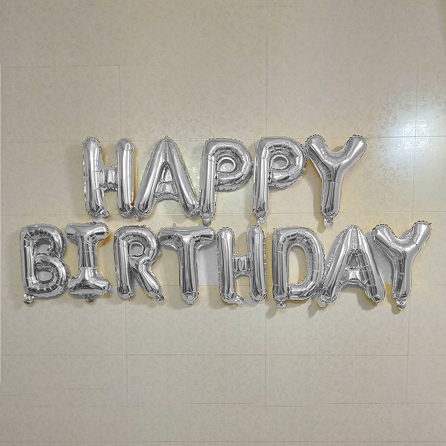 Happy Birthday Silver Foil Balloons