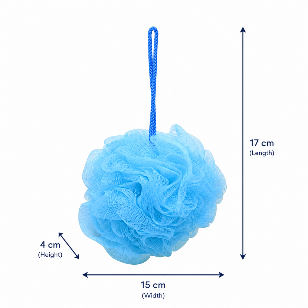Bath Sponge Loofah - Soft Mesh Shower Pouf for Gentle Exfoliation, Body Scrubbing, and Deep Cleaning - Durable Hanging Design for Bathroom Essentials