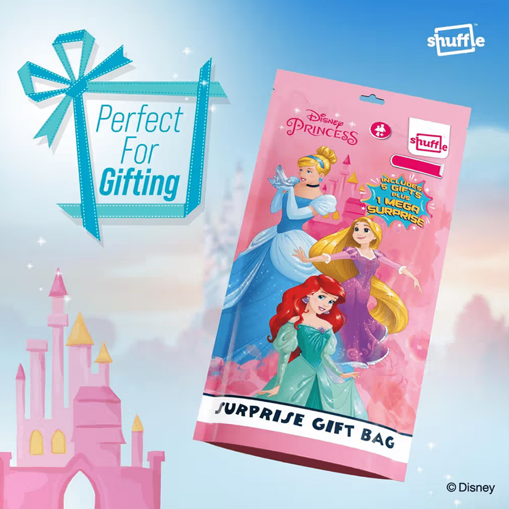 Disney Princess Surprise Gift Bag by Shuffle | 5 Mystery Gifts + 1 Mega Surprise | Perfect for Party Favors & Gifting