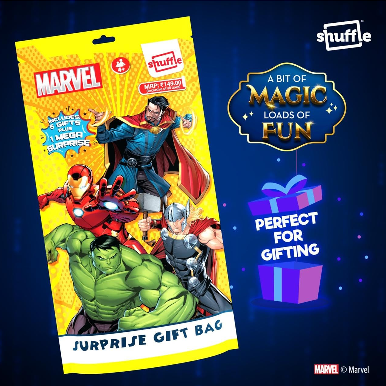 MARVEL SURPRISE GIFT BAGS 5 UNITS