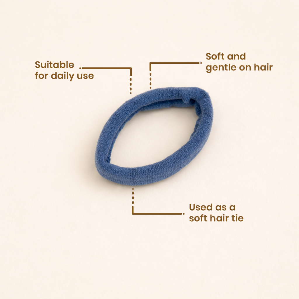 Soft Black Hair Ties for Women and Girls – Gentle, Non-Slip Elastic Hair Bands for Daily Wear and Secure Hairstyling, 4.5 cm Diameter