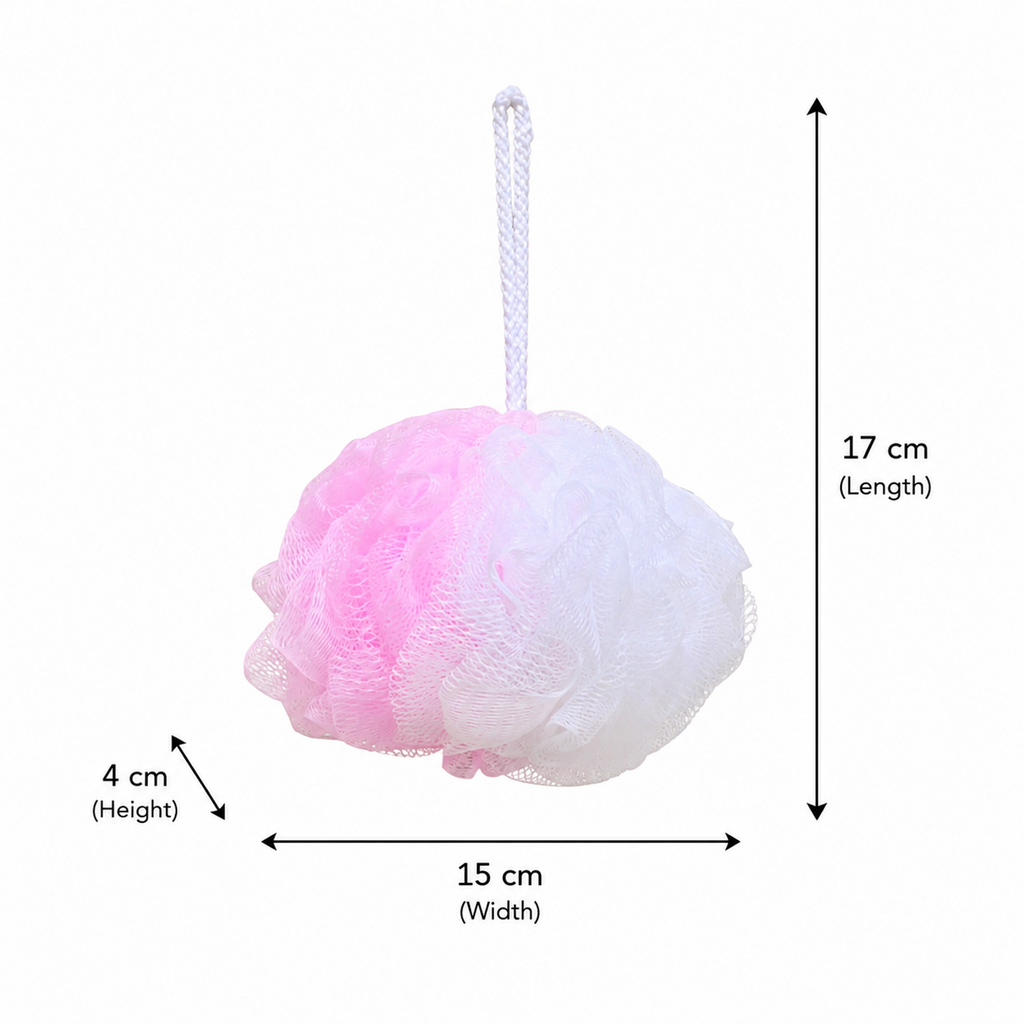Bath Sponge Loofah - Soft Mesh Shower Pouf for Gentle Exfoliation, Body Scrubbing, and Deep Cleaning - Durable Hanging Design for Bathroom Essentials