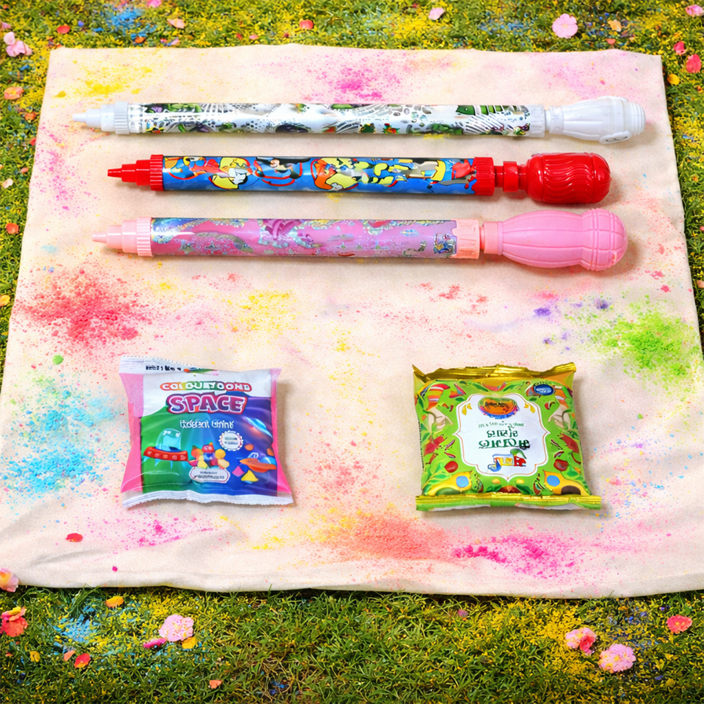 Holi Pichkari Combo Pack with 3 Water Guns & Gulal Colors