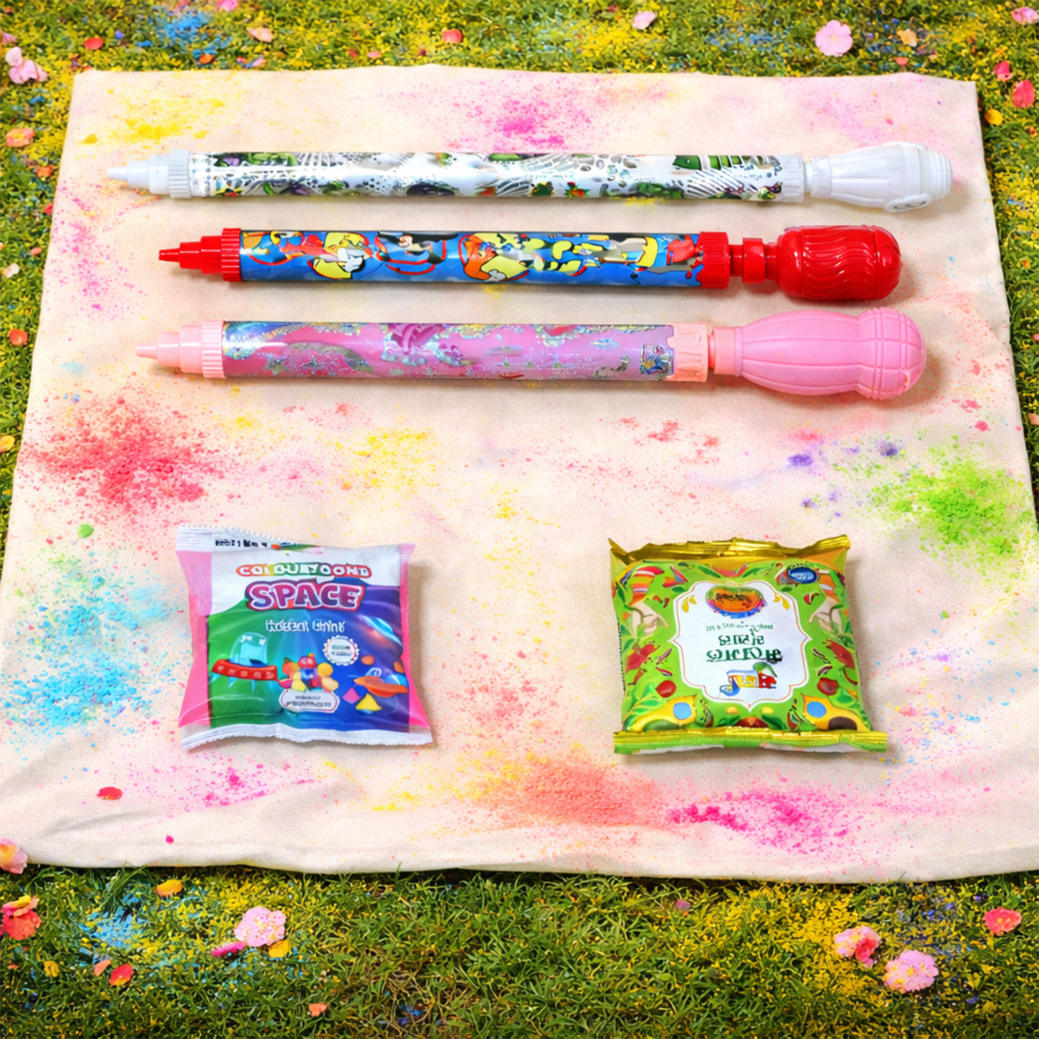 Holi Pichkari Combo Pack with 3 Water Guns & Gulal Colors