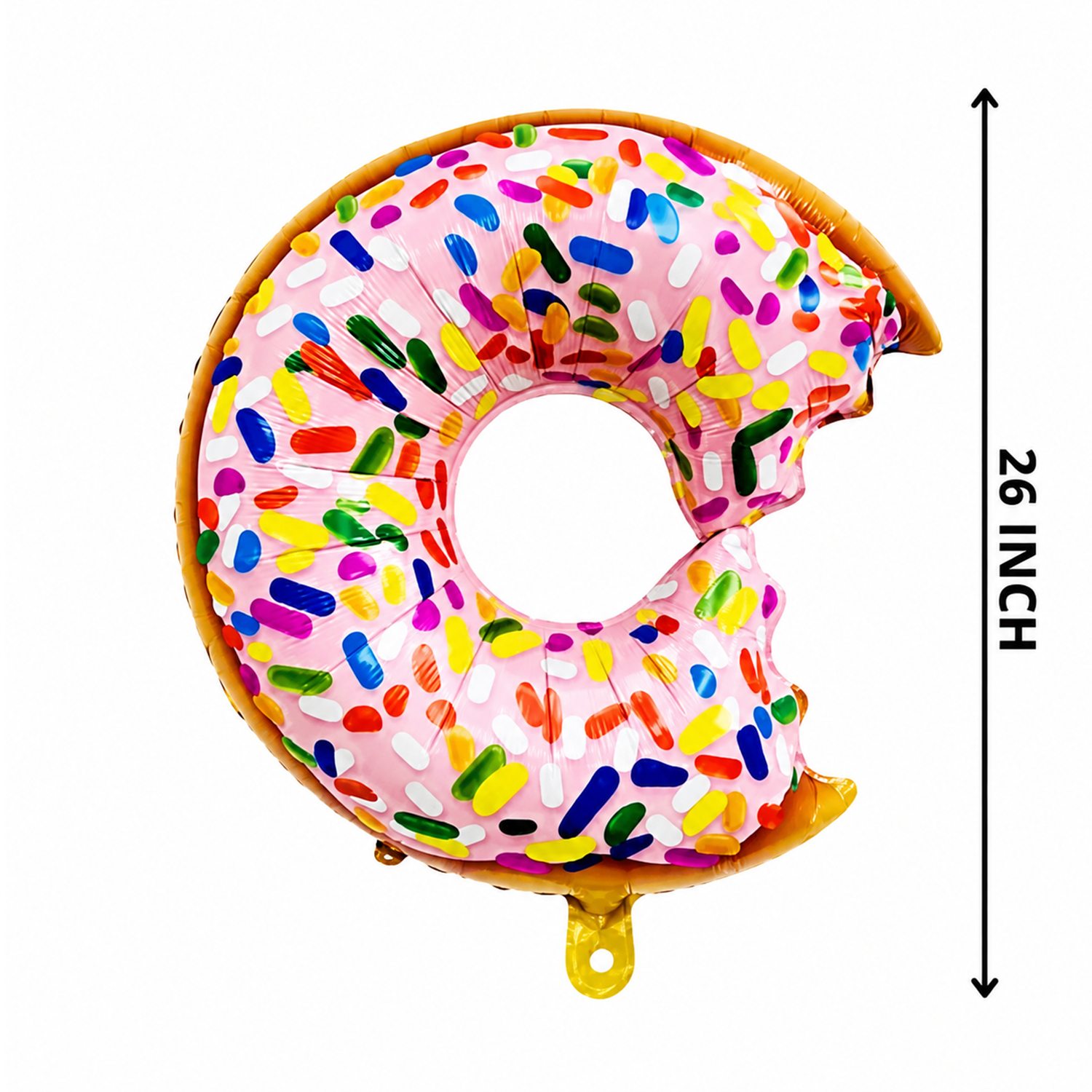 5 Pcs Donut Birthday Balloon Set - Includes 26" Giant Donut Foil Balloon and Pink Star/Happy Birthday Balloons