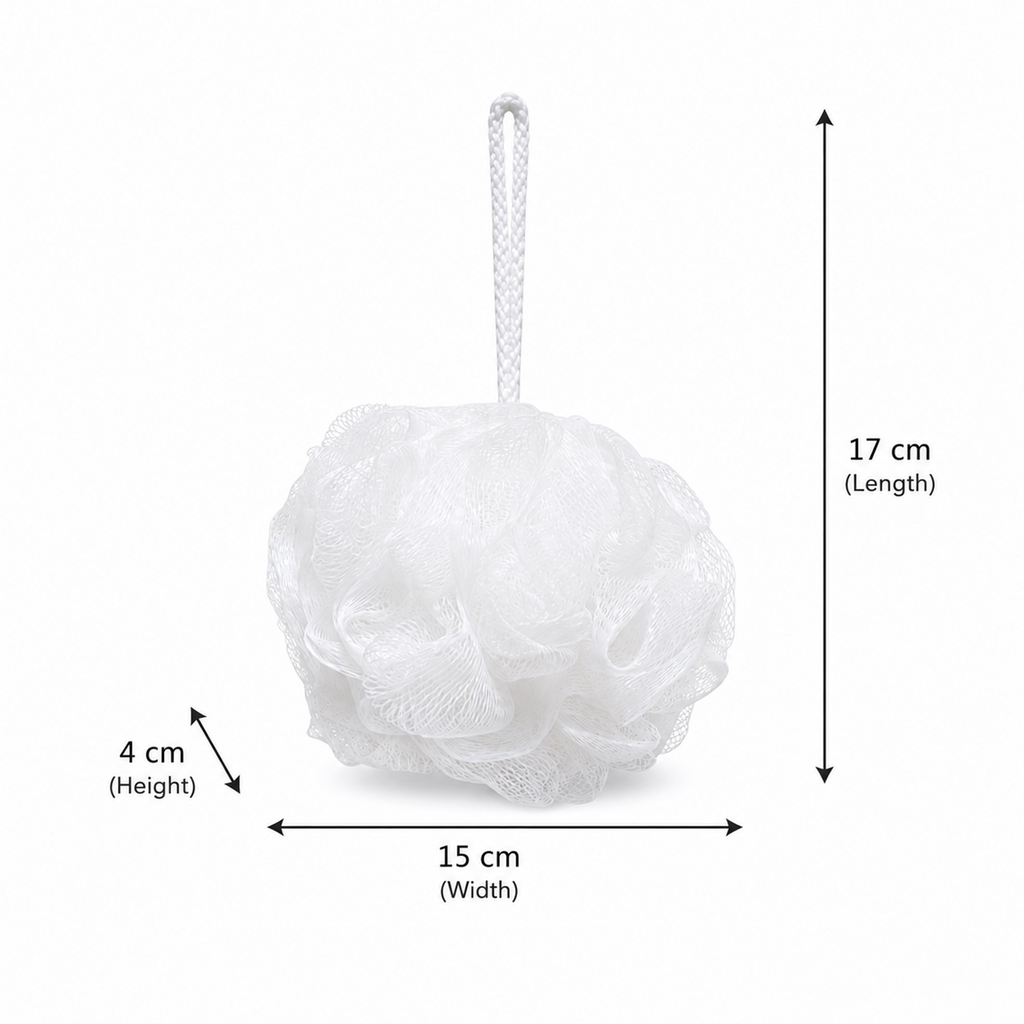 Bath Sponge Loofah - Soft Mesh Shower Pouf for Gentle Exfoliation, Body Scrubbing, and Deep Cleaning - Durable Hanging Design for Bathroom Essentials