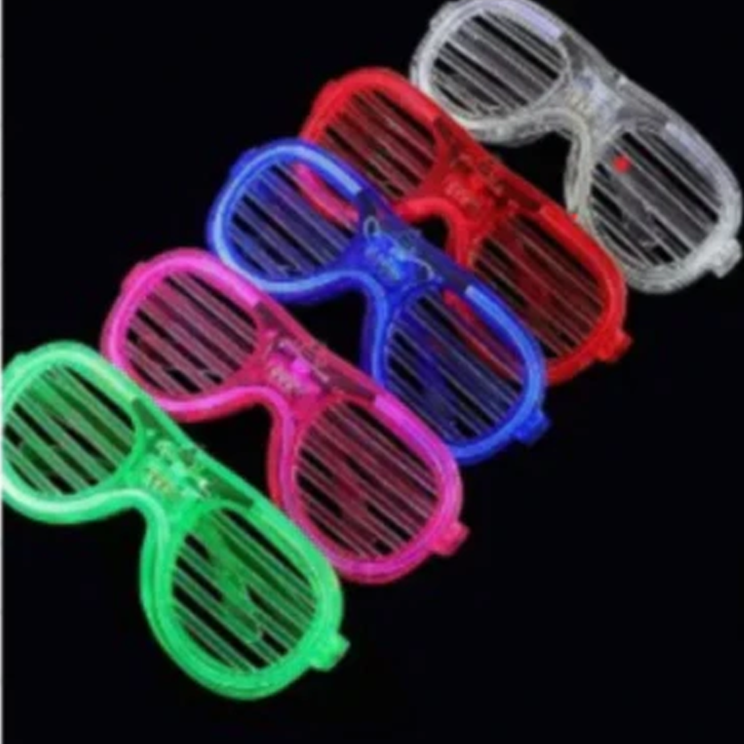 LED Glowing Shutter Shades – Neon Party Glasses with 3 Flash Modes for Birthday, Concerts, Festivals & Night Clubs (Pack of 5, Multicolor) 1