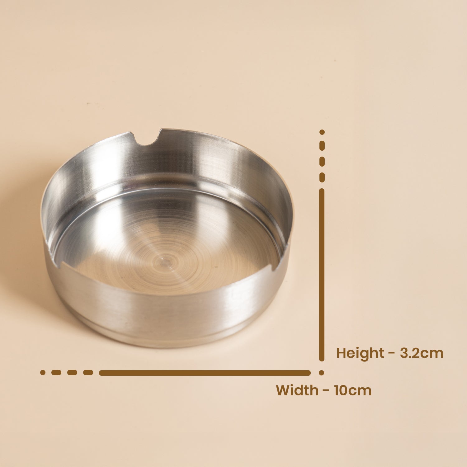 Ashtray Open Stainless Steel 1pc
