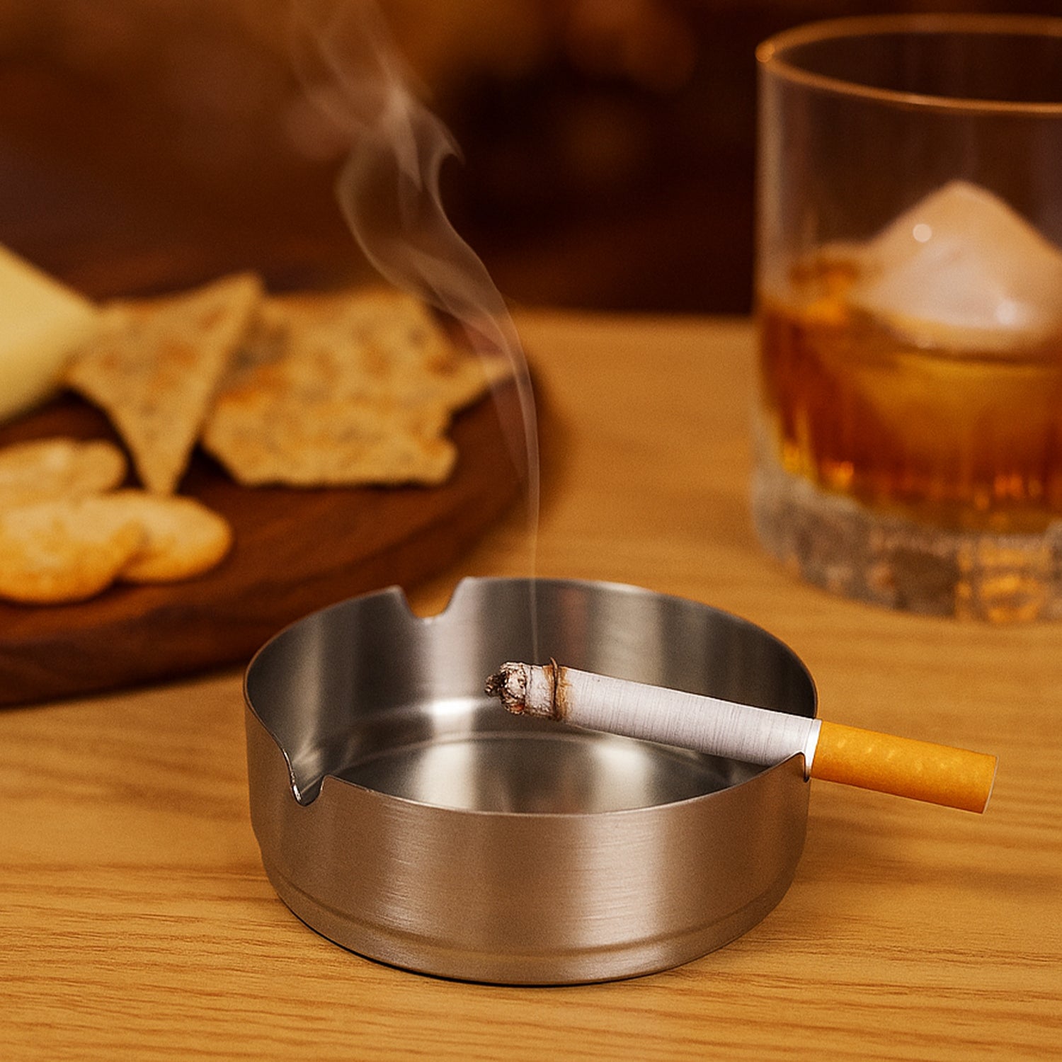 Ashtray Open Stainless Steel 1pc