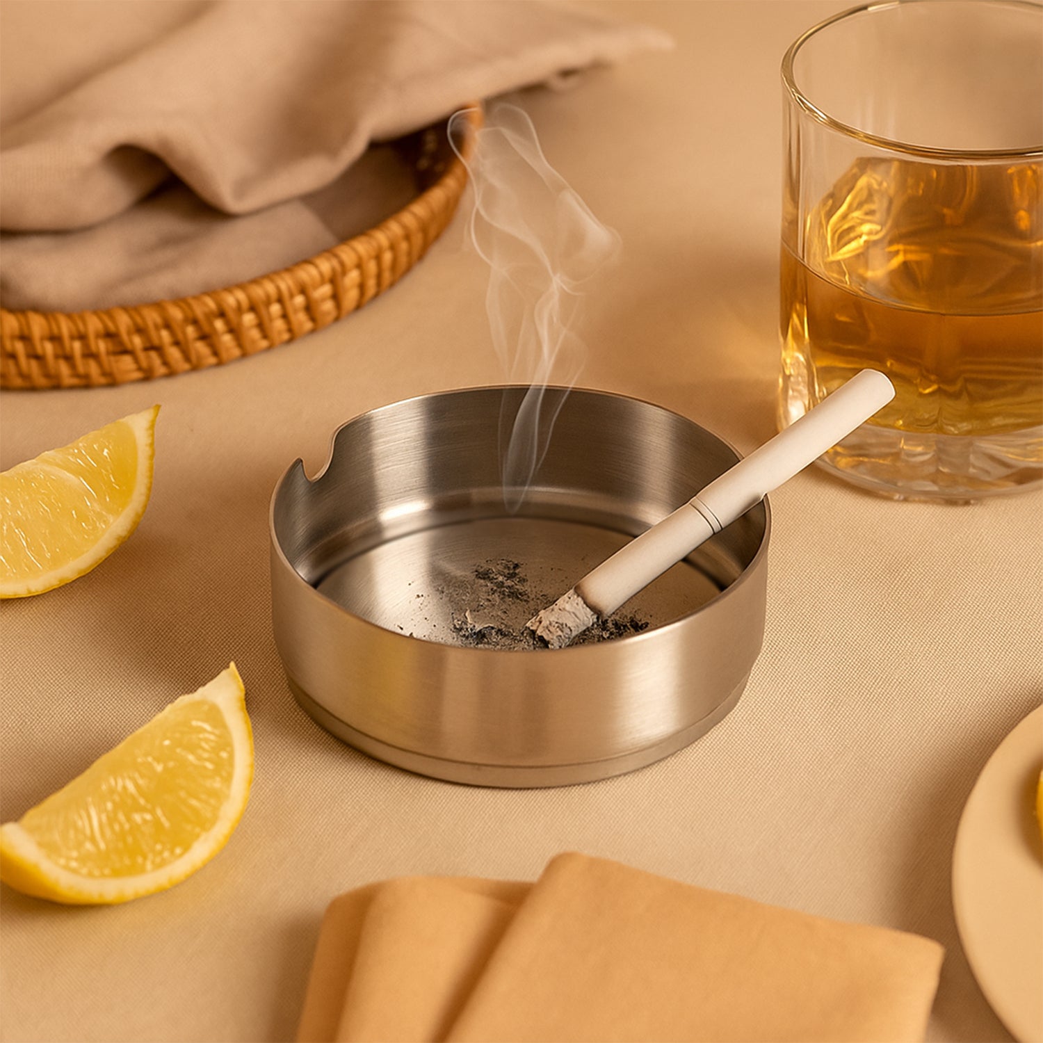 Premium Stainless Steel Open Ashtray - Sleek, Durable & Stable Design 3