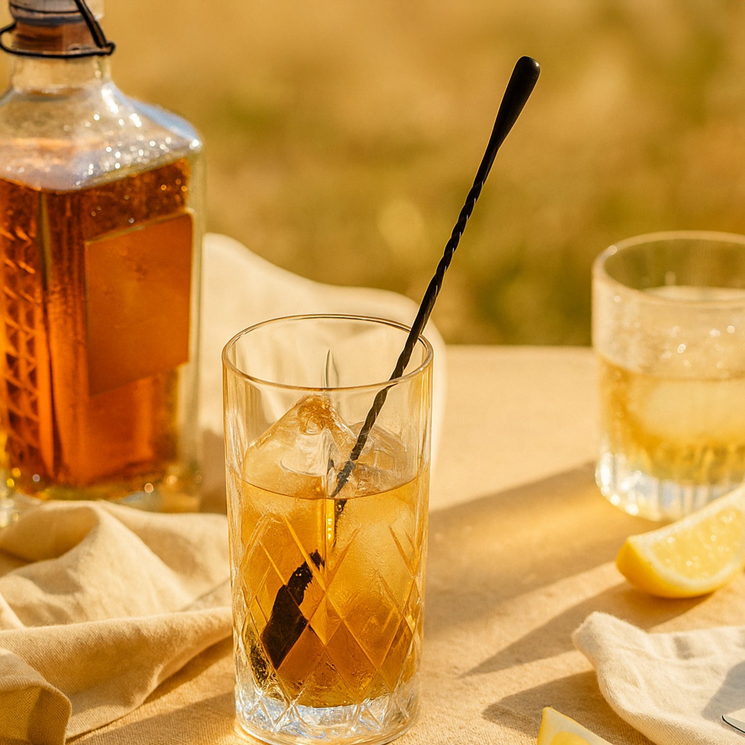 Stainless Steel Bar Spoon 30 cm | Matte Black Cocktail Mixing Spoon for Professional & Home Bar