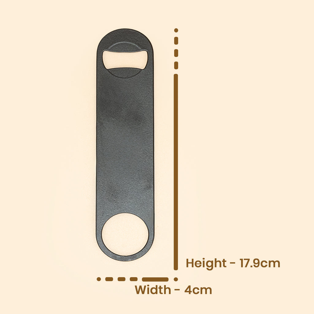 Professional Matte Black Speed Bottle Opener | Heavy Duty Stainless Steel Flat Bar Opener