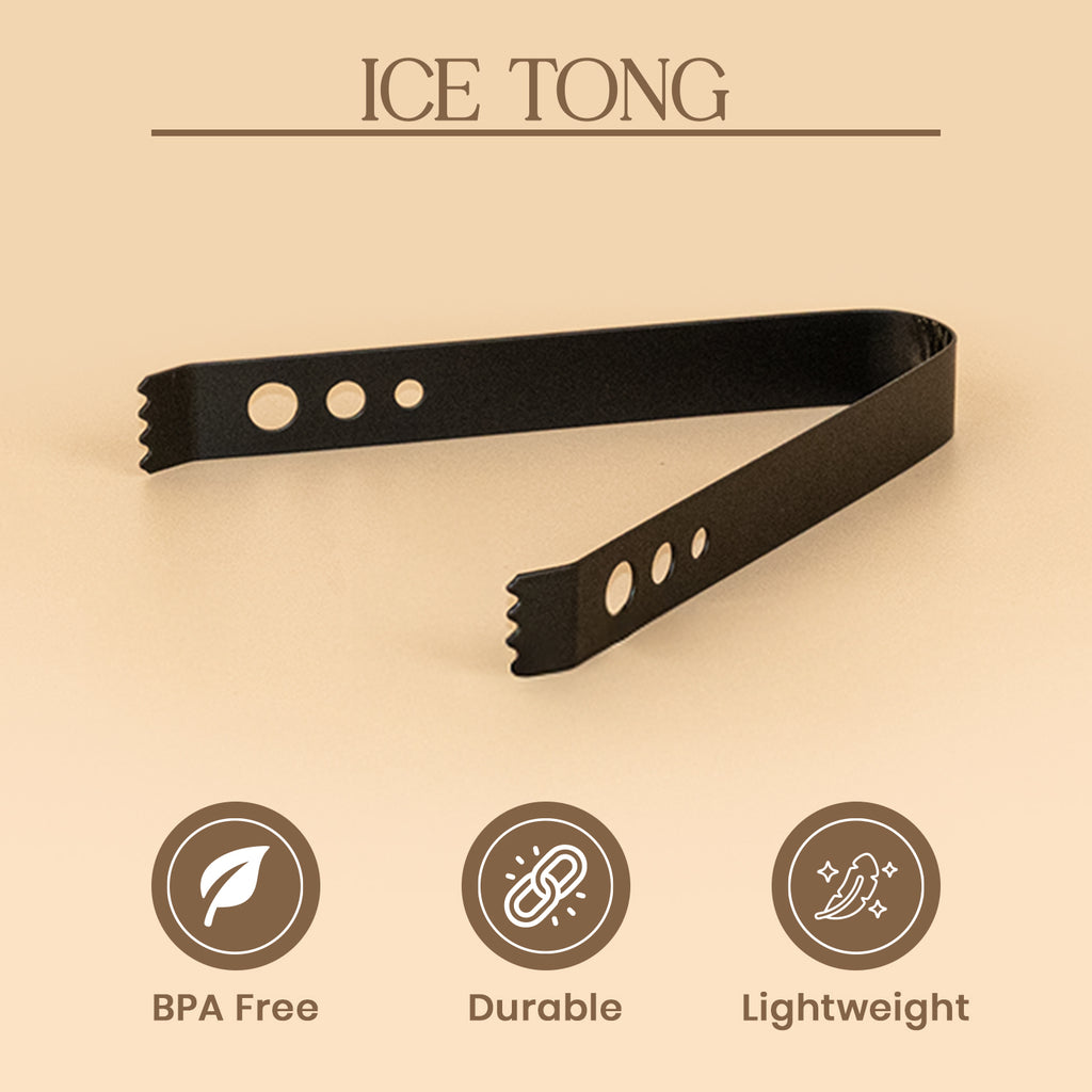 Premium Matte Black Stainless Steel Ice Tong 3