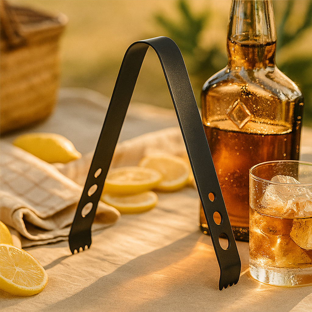 Premium Matte Black Stainless Steel Ice Tong 1
