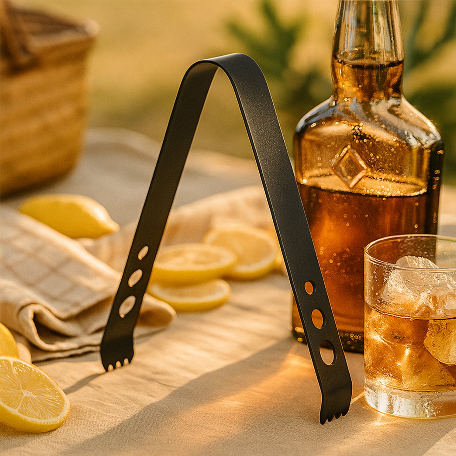 Premium Matte Black Stainless Steel Ice Tong 1