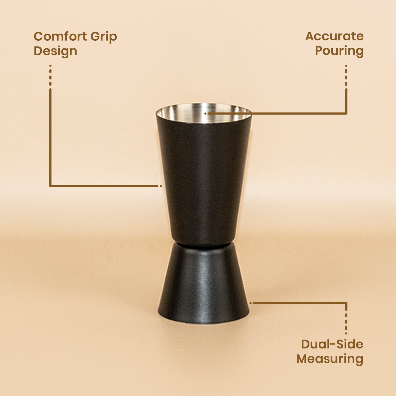 Sleek Matte Black Dual-Side Peg Measurer 3