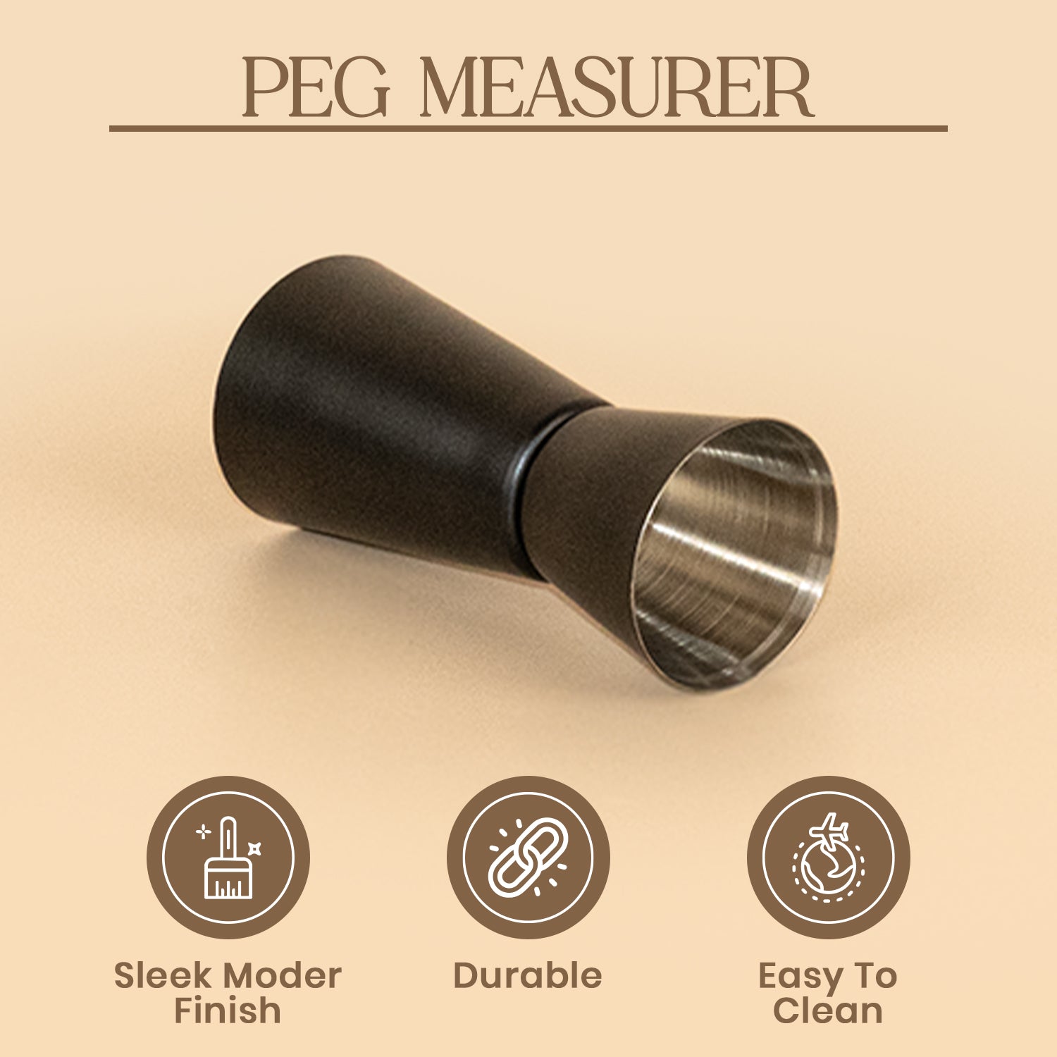 Sleek Matte Black Dual-Side Peg Measurer 5