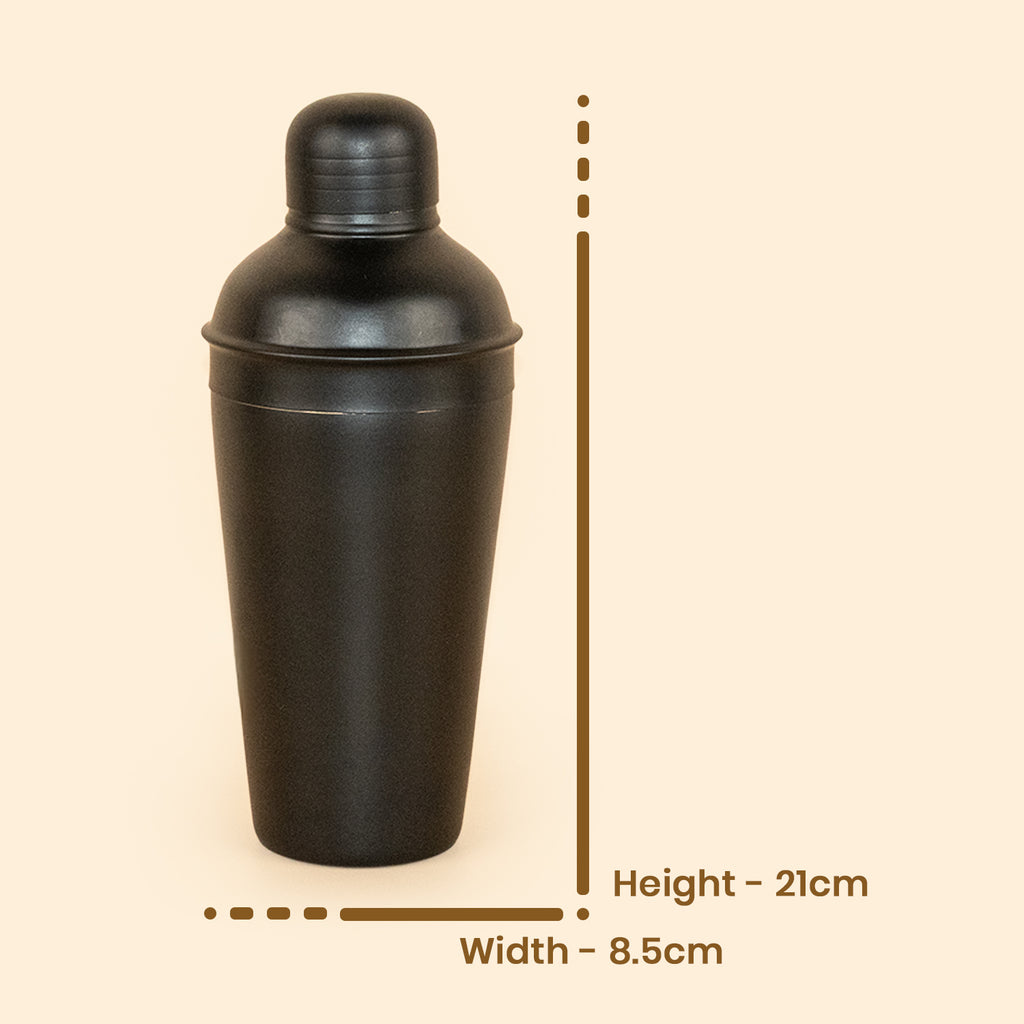 Matte Black Professional Cocktail Shaker – 21cm Height, Leak-Proof Design 5 