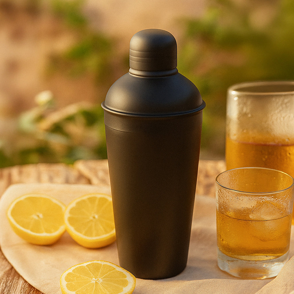 Matte Black Professional Cocktail Shaker – 21cm Height, Leak-Proof Design 1