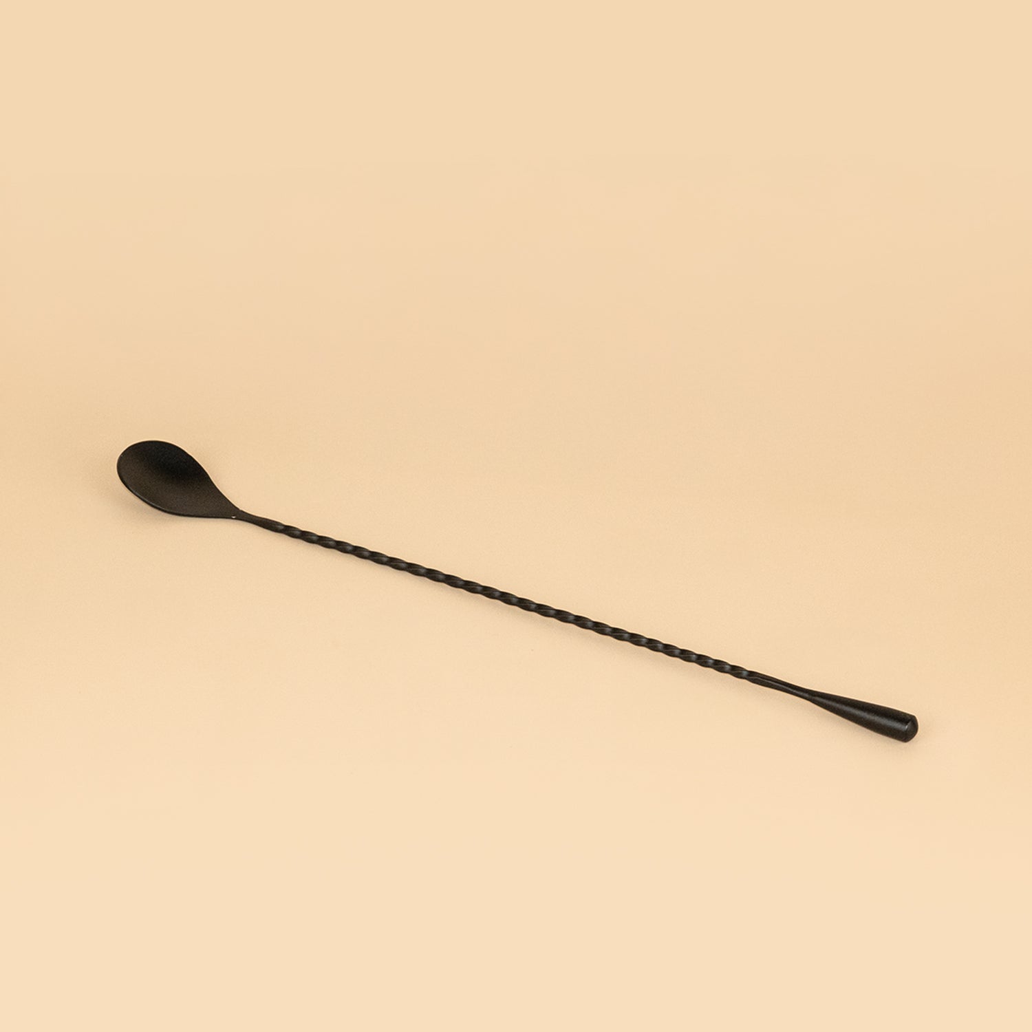 Stainless Steel Bar Spoon 30 cm | Matte Black Cocktail Mixing Spoon for Professional & Home Bar