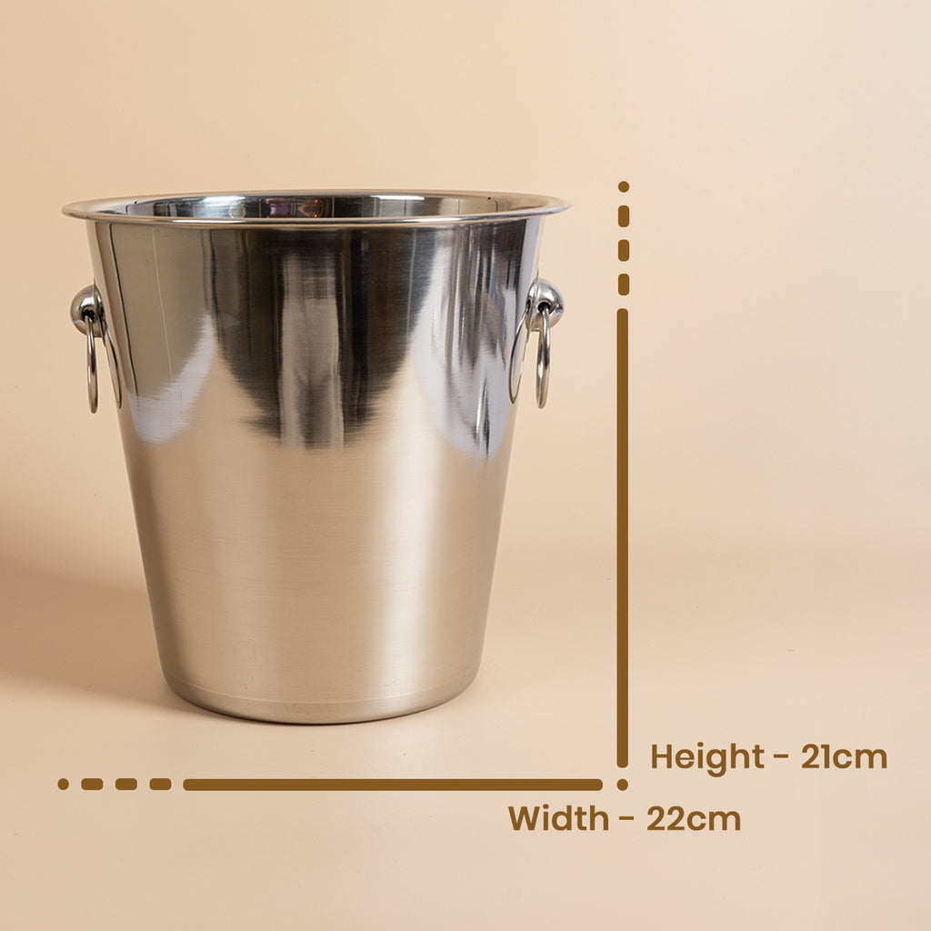 Premium 304 Stainless Steel Beer Bucket - Heavy Duty Ice Bucket for Parties - 21cm Tall Rust-Resistant Drink Chiller with Dual-Side Handles - Holds Multiple Bottles and Cans for Home Bar, Events & Gifting 4